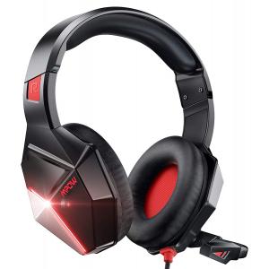 MPOW gaming headset EG10 BH414A LED, multiplatform, 3.5mm, μαύρο-κόκκινο | Συνοδευτικά PC | elabstore.gr