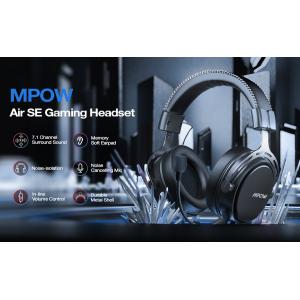 MPOW gaming headset Air SE BH439A, multiplatform, 3.5mm, μαύρο-κόκκινο | Συνοδευτικά PC | elabstore.gr