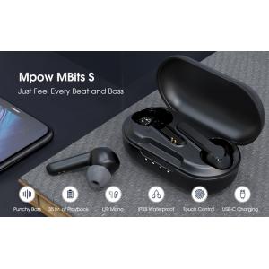 MPOW earphones με θήκη φόρτισης Mbits S BH481A, True Wireless, μαύρα | Αξεσουάρ κινητών | elabstore.gr