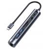 JOYROOM docking station S-H111, 2x USB, HDMI, Type-C, RJ45, TF/SD, γκρι | Συνοδευτικά PC | elabstore.gr
