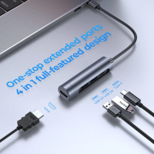 JOYROOM docking station S-H113, 2x USB, HDMI, USB Type-C, γκρι | Συνοδευτικά PC | elabstore.gr