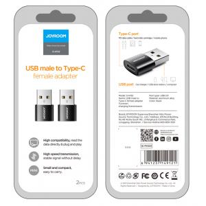 JOYROOM αντάπτορας USB σε USB Type-C S-H152, μαύρος, 2τμχ | Αξεσουάρ κινητών | elabstore.gr