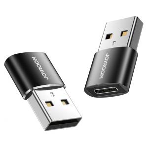 JOYROOM αντάπτορας USB σε USB Type-C S-H152, μαύρος, 2τμχ | Αξεσουάρ κινητών | elabstore.gr