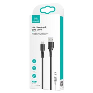 USAMS καλώδιο USB σε Lightning U68, 2A, 1m, μαύρο | Αξεσουάρ κινητών | elabstore.gr