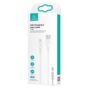 USAMS καλώδιο USB σε Lightning U68, 2A, 1m, λευκό | Αξεσουάρ κινητών | elabstore.gr
