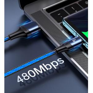 USAMS καλώδιο USB σε Micro/Type-C/Lightning US-SJ510, 6A, 1.2m, μαύρο | Αξεσουάρ κινητών | elabstore.gr