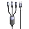 USAMS καλώδιο USB σε Micro/Type-C/Lightning US-SJ510, 6A, 1.2m, μαύρο | Αξεσουάρ κινητών | elabstore.gr