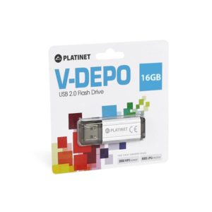 PLATINET USB 2.0 V-DEPO Flash Disk 16GB ασημί PMFV16S | Περιφερειακά | elabstore.gr