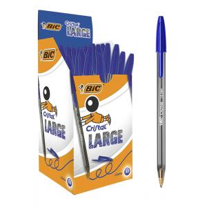 BIC στυλό διαρκείας Cristal Lagre με μύτη 1.6mm, μπλε, 50τμχ | Αναλώσιμα - Είδη Γραφείου | elabstore.gr