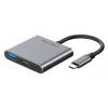 CABLETIME αντάπτορας USB-C σε HDMI + USB3.0 + USB-C PD C160, 0.15m, γκρι | Συνοδευτικά PC | elabstore.gr