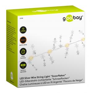 GOOBAY LED λαμπάκια με νιφάδες χιονιού 57948, 3000K, 1.3m, 5lm, 10 LEDs | Οικιακές & Προσωπικές Συσκευές | elabstore.gr