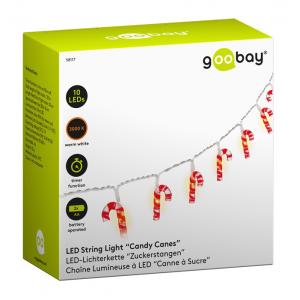 GOOBAY LED λαμπάκια με candy canes 58117, 3000K, 1.2m, 5lm, 10 LEDs | Οικιακές & Προσωπικές Συσκευές | elabstore.gr