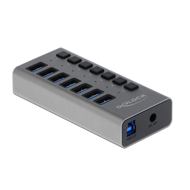 DELOCK hub 7x USB με διακόπτες 63669, USB 3.0, 5Gbps, LED, γκρι | eLabstore.gr DELOCK hub 7x USB με διακόπτες 63669, USB 3.0, 5Gbps, LED, γκρι | Συνοδευτικά PC | elabstore.gr