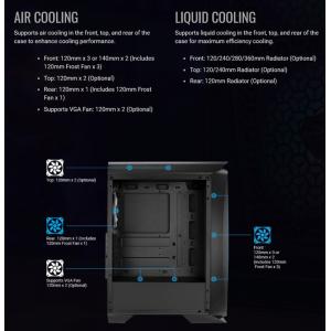 AEROCOOL PC case mid tower Aero One Frost, 195x461x411mm, 4x fan, λευκό | PC & Αναβάθμιση | elabstore.gr