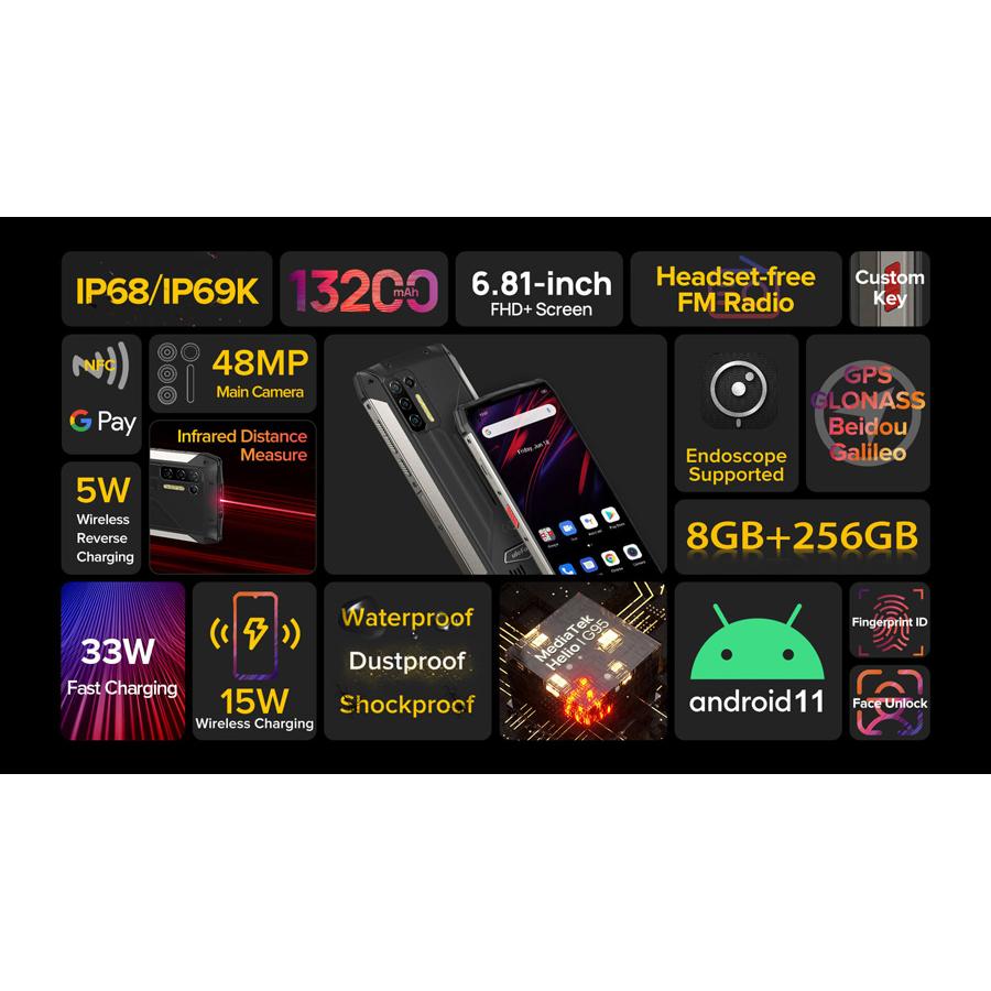 ULEFONE Smartphone Power Armor 13, IP68/IP69K, 6.81", 8/256GB, 13200mAh | eLabstore.gr ULEFONE Smartphone Power Armor 13, IP68/IP69K, 6.81", 8/256GB, 13200mAh | Mobile Συσκευές | elabstore.gr