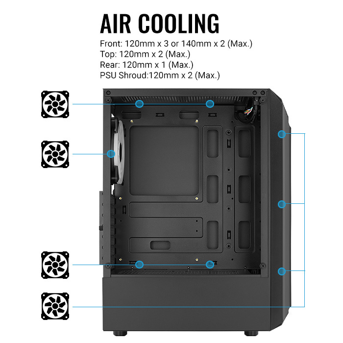 AEROCOOL PC case mid tower BIONIC-G, 206x450x372mm, 1x RGB fan, μαύρο | eLabstore.gr AEROCOOL PC case mid tower BIONIC-G, 206x450x372mm, 1x RGB fan, μαύρο | PC & Αναβάθμιση | elabstore.gr