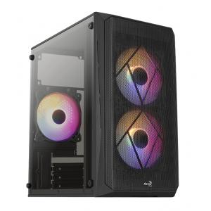 AEROCOOL PC mini tower CS-107-A, 197.5x353x340.6mm, 3x FRGB fan, μαύρο | PC & Αναβάθμιση | elabstore.gr