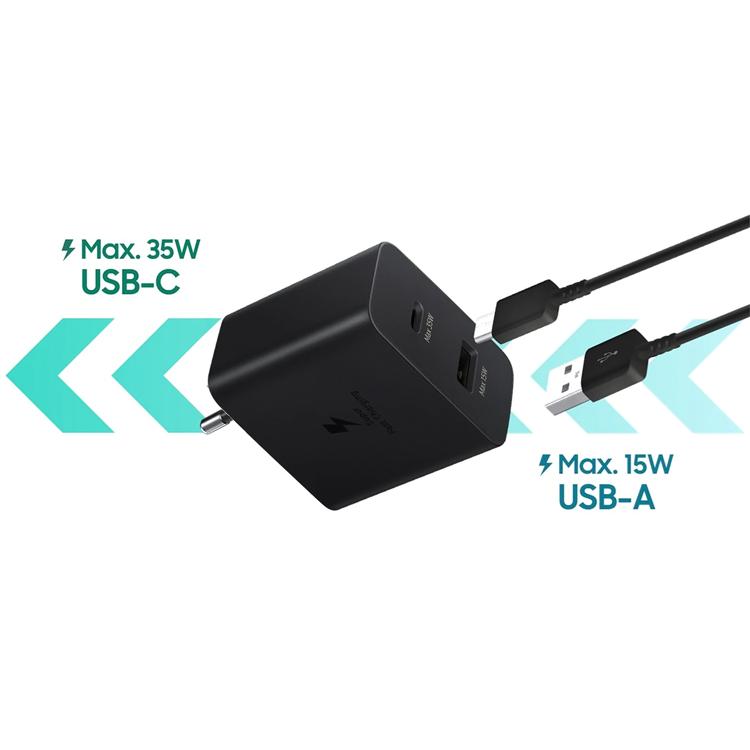 SAMSUNG φορτιστής τοίχου EP-TA220NBEGEU, USB & Type-C, 35W 3A, μαύρος | eLabstore.gr SAMSUNG φορτιστής τοίχου EP-TA220NBEGEU, USB & Type-C, 35W 3A, μαύρος | Αξεσουάρ κινητών | elabstore.gr
