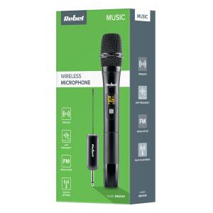 REBEL ασύρματο μικρόφωνο με δέκτη MIK0149, jack 6.3mm, UHF, LCD, μαύρο | Εικόνα & Ήχος | elabstore.gr