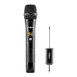 REBEL ασύρματο μικρόφωνο με δέκτη MIK0149, jack 6.3mm, UHF, LCD, μαύρο | Εικόνα & Ήχος | elabstore.gr