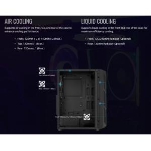 AEROCOOL PC case mid tower PRIME-G, 205x442x376.5mm, 1x fan, μαύρο | PC & Αναβάθμιση | elabstore.gr