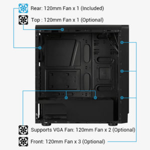 AEROCOOL PC case mid tower RIFT, 195x461x411mm, 1x fan | PC & Αναβάθμιση | elabstore.gr