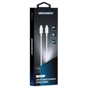 ROCKROSE καλώδιο USB Type-C σε Lightning Zeta CL, 20W PD, 1m, λευκό | Αξεσουάρ κινητών | elabstore.gr
