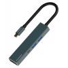 ROCKROSE USB Type-C hub Infinity 06S, USB/HDMI/Type-C/SD/Micro SD, γκρι | Συνοδευτικά PC | elabstore.gr