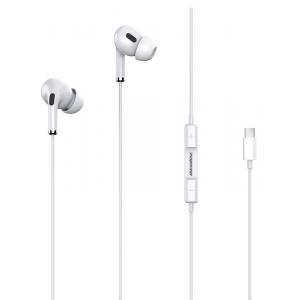 ROCKROSE earphones με μικρόφωνο Solo TC Neo, Type-C, 1.2m, λευκά | Αξεσουάρ κινητών | elabstore.gr