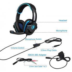 SADES gaming headset SA-708GT, 3.5mm, 40mm, μπλε | Συνοδευτικά PC | elabstore.gr