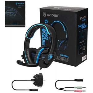 SADES gaming headset SA-708GT, 3.5mm, 40mm, μπλε | eLabstore.gr