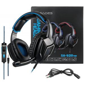 SADES gaming headset SA-920 Plus, 3.5mm, 40mm, μπλε | Συνοδευτικά PC | elabstore.gr
