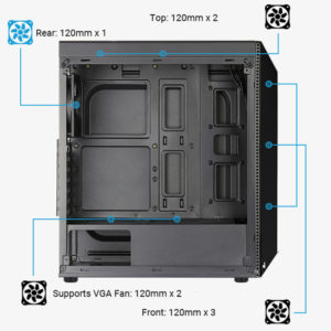 AEROCOOL PC case mid tower SHARD-G, 194x444x423.5mm, 4x RGB fan, μαύρο | PC & Αναβάθμιση | elabstore.gr