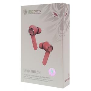 SADES gaming earphones Wings 100 με θήκη φόρτισης, True Wireless, ροζ | Αξεσουάρ κινητών | elabstore.gr