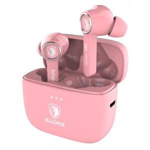 SADES gaming earphones Wings 100 με θήκη φόρτισης, True Wireless, ροζ | Αξεσουάρ κινητών | elabstore.gr