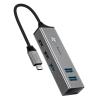 BASEUS USB Type-C hub CAHUB-D0G, 3x USB 3.0, 2x USB 2.0, 5Gbps, γκρι | Συνοδευτικά PC | elabstore.gr