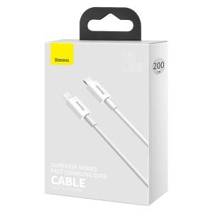 BASEUS καλώδιο USB Type-C σε Lightning CATLYS-C02, 20W, 2m, λευκό | Αξεσουάρ κινητών | elabstore.gr