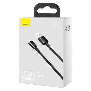 BASEUS καλώδιο USB σε USB Type-C CATYS-A01, 66W, 2m, μαύρο | Αξεσουάρ κινητών | elabstore.gr