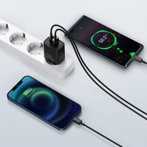 BASEUS φορτιστής τοίχου CCXJ-B01, USB & USB Type-C, QC3.0 20W, μαύρος | Αξεσουάρ κινητών | elabstore.gr