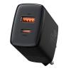 BASEUS φορτιστής τοίχου CCXJ-B01, USB & USB Type-C, QC3.0 20W, μαύρος | Αξεσουάρ κινητών | elabstore.gr