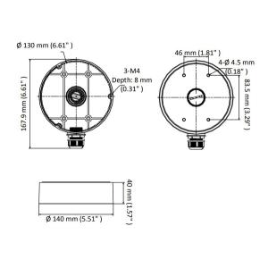 HIKVISION βάση κάμερας DS-1280ZJ-DM45, μεταλλική, λευκή | Κλειστό Κύκλωμα CCTV | elabstore.gr