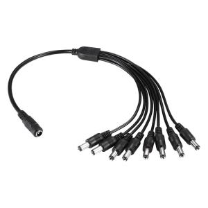 FOLKSAFE splitter DC1F8M, 1 θηλυκό σε 8 αρσενικά, 5.5x2.1mm, 4τμχ | Κλειστό Κύκλωμα CCTV | elabstore.gr