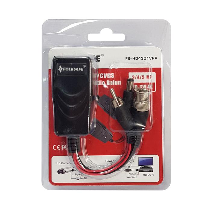 FOLKSAFE video & power balun transmitter FS-HD4301VPA, 4K, audio, RJ45 | eLabstore.gr FOLKSAFE video & power balun transmitter FS-HD4301VPA, 4K, audio, RJ45 | Κλειστό Κύκλωμα CCTV | elabstore.gr