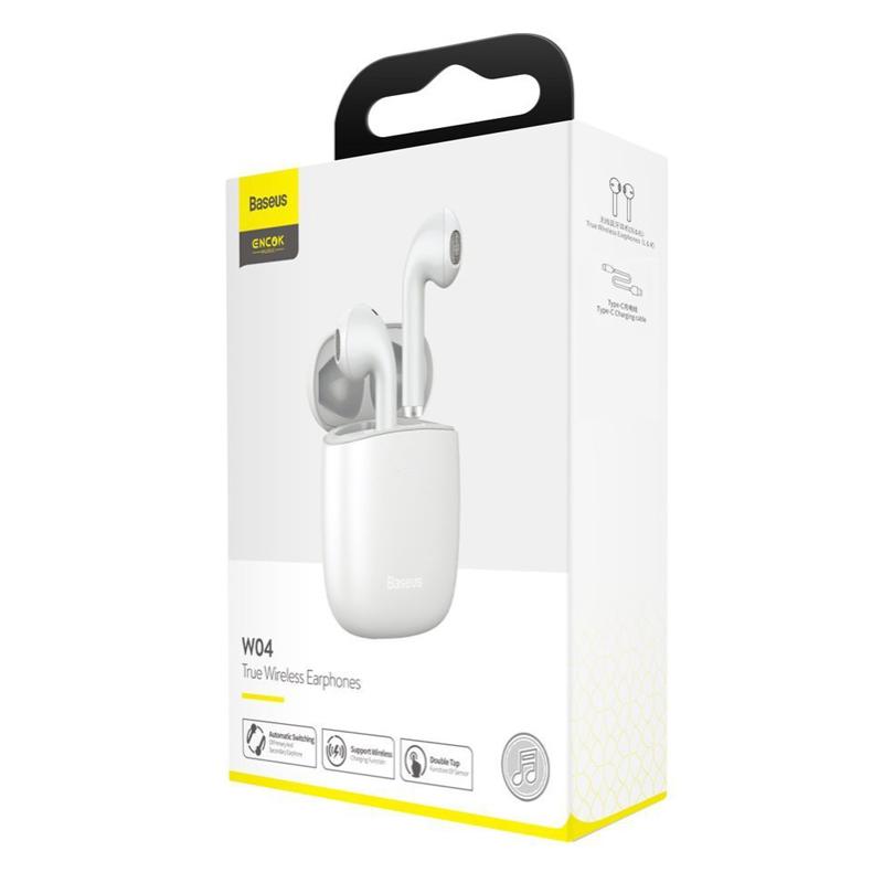 BASEUS earphones ENCOK W04, true wireless, με θήκη φόρτισης, λευκά | eLabstore.gr BASEUS earphones ENCOK W04, true wireless, με θήκη φόρτισης, λευκά | Αξεσουάρ κινητών | elabstore.gr