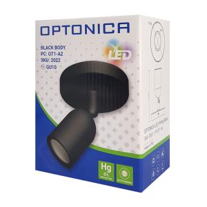 OPTONICA φωτιστικό spot 2022, για λάμπα GU10, πλαστικό, IP20, μαύρο | Φωτισμός | elabstore.gr