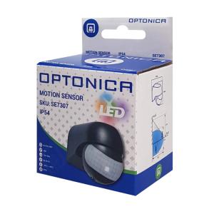 OPTONICA αισθητήρας κίνησης 7307, 180°, 12m, IP54, μαύρος | Φωτισμός | elabstore.gr