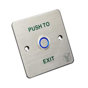 YLI ELECTRONIC χωνευτό μπουτόν PBK-814C με LED, 86 x 86mm, 3Α, ασημί | Access Control | elabstore.gr