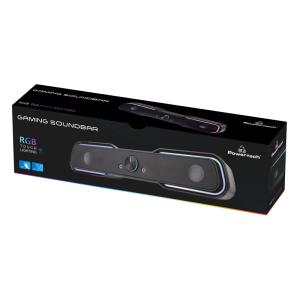 POWERTECH Gaming soundbar PT-974, 2x 5W RMS, 3.5mm, RGB, μαύρο | Εικόνα & Ήχος | elabstore.gr