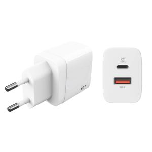 SILICON POWER φορτιστής τοίχου QM15, USB & USB Type-C, QC3.0 18W, λευκός | Αξεσουάρ κινητών | elabstore.gr