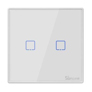 SONOFF smart διακόπτης T2EU2C-RF 433MHz, αφής, διπλός, λευκός | Εργαλεία | elabstore.gr